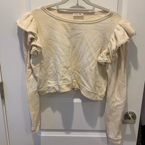 Love Shack Fancy Yellow Ruffle Sweatshirt